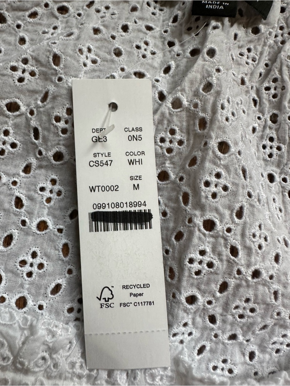 NWT J.Crew Ruffle Eyelet Mini Dress White Medium CS547 *mark - Picture 10 of 15